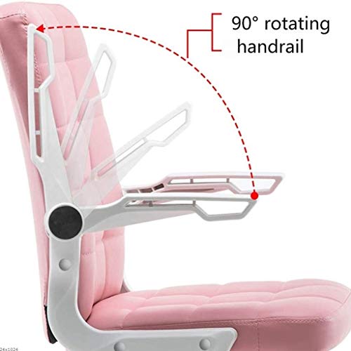 SCDBGY ygqbgy Pink Pulley Office Chair,with Wheels Armrests Modern PU Leather Office Chair Midback Home Computer