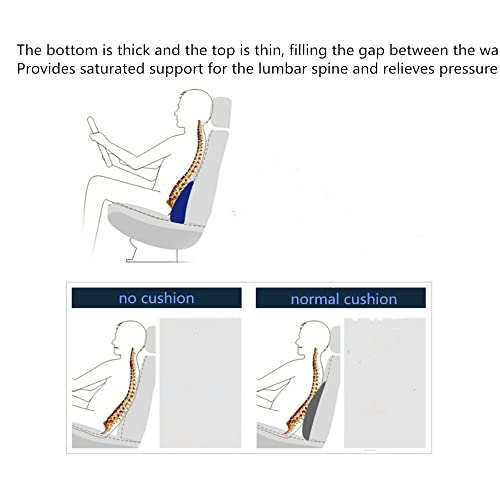 HUARXUNEG Comfortable lumbar support pillow with ergonomic design and memory foam, back support for back pain relief, suitable for office chairs,