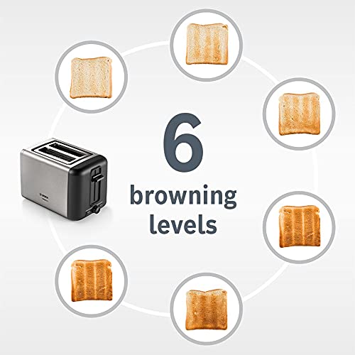 Bosch DesignLine Plus TAT4P440GB 4 Slot Stainless Steel Toaster with variable controls - Stainless Steel