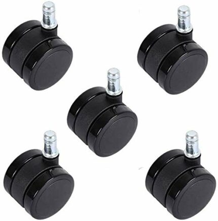 GTYT 5x Office Chair Casters M11×21mm Pin Stem Wheels Dia 50mm 250kg Heavy Duty Double Wheel Furniture Universal Swivel Replacement Casters For L