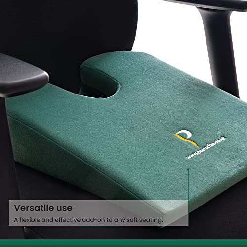 Posturite Coccyx Cut-Out Wedge - Home, Office and Car Lumbar Support Seat Cushion - For Tailbone and Sciatica Relief