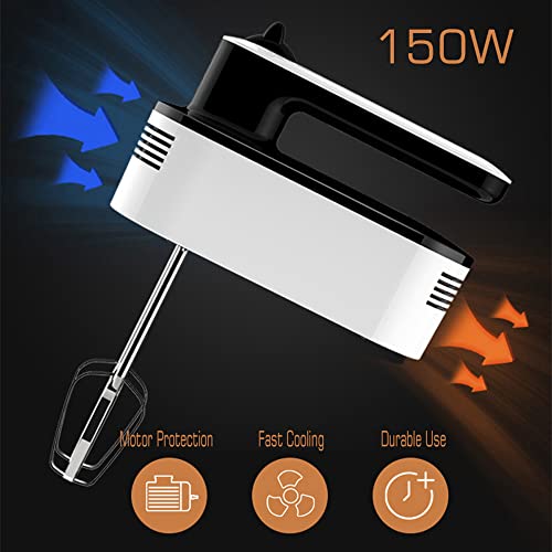 Handheld Mixer, 5-Speed Electric Hand Mixer,Whisk Kitchen Food Baking,Light Hand Mixer With Egg Beaters Dough Hooks