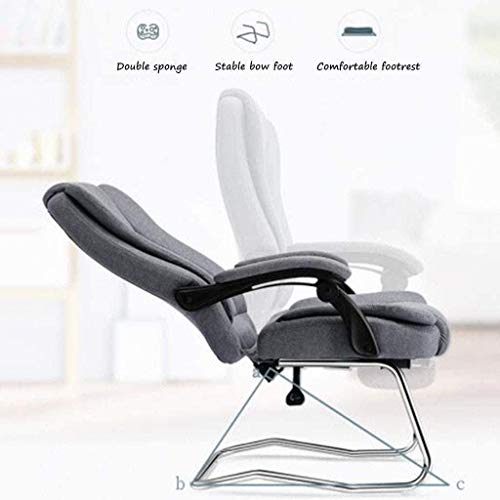HJW Computer Chair,Reclining Home Lunch Break Chair Study Chair Fabric Office Chair Ergonomic Bow Chair Armchair