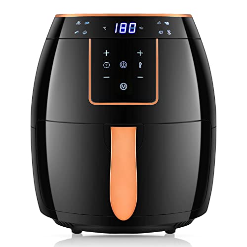 INMOZATA Air Fryer 5.5L, Oil Free Air Fryers with Non-stick Removable Basket, One-Touch Digital Screen, 360° Rapid Air Circulation, 8Presets, 0-3