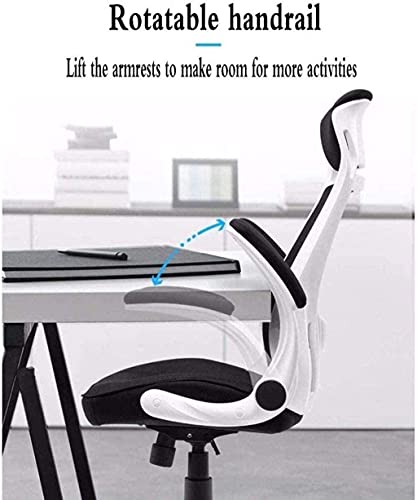 HJW Swivel Office Chair Computer Chair Home Lift Chair Rotatable Handrail Ergonomic Backrest High Back Task Chair Armchair