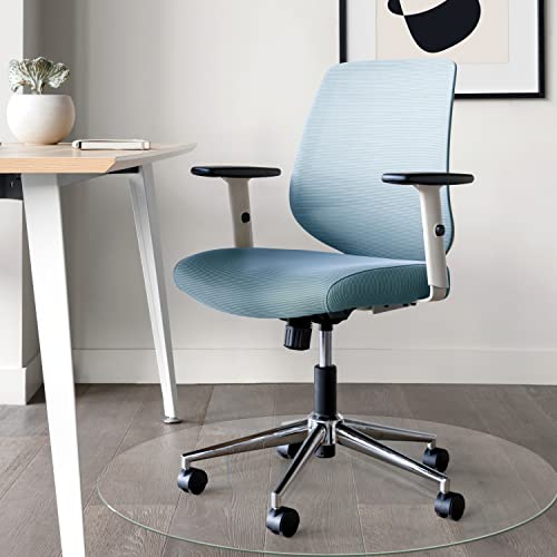 Natsukage Glass Chair Mat, 36" Round x 1/4" Thick Tempered Glass Office Chair Mat for Carpet or Hardwood Floor - Effortless Rolling, Easy to Clea