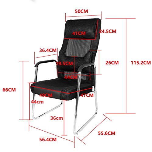 TJLSS Conference Chair Office Chair Parlor Training Chair Arched Staff Chair Computer Mesh Chair Executive Side Reception Chair with Sled Base