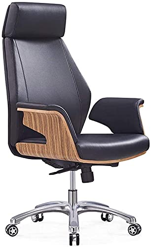 HJW Ergonomic Office Chair Home Leather Office Chair High Back Chair Adjustable Casters Wheeled Chair Armchair,58X58X96-104Cm