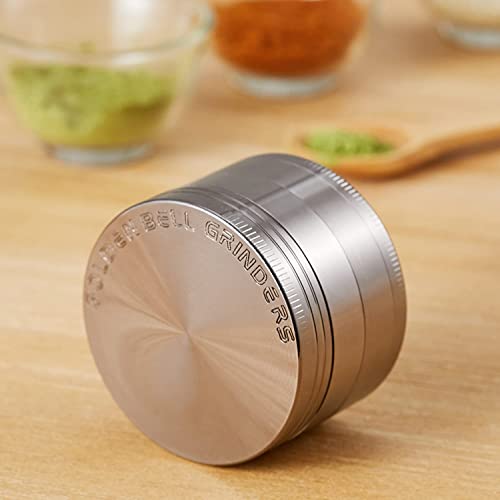 Golden Bell 2 inch Grinder 4 Layer Spice Grinder Zinc Alloy Grinder - Nickle Black