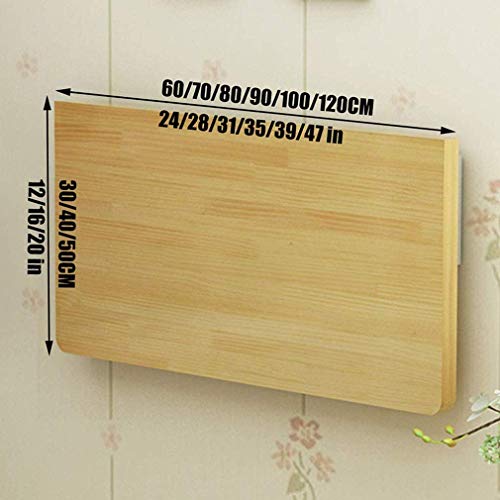 MYYINGELE Folding Wall Mounted Workbench Drop Leaf Table, for Small Spaces Desk Office Home Kitchen Solid Wood Dining Table Computer Desk for Kit