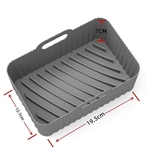 DIFCUL 2PCS Silicone Pot For Ninjas Dual Air Fryer, Silicone Air Fryer Liners Double Air Fryer Silicone Air Fryer Basket,Air Fryer Rack, Accessor