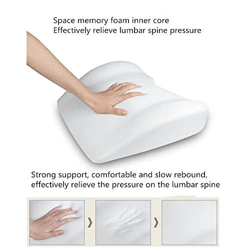 HUARXUNEG Comfortable lumbar support pillow with ergonomic design and memory foam, back support for back pain relief, suitable for office chairs,