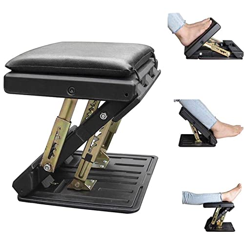 luoyipink Adjustable Footrest with Removable Soft Foot Rest Pad, 4-Level Height Adjustment, with Massaging Beads, Max-Load 120Lbs, Suitable for h
