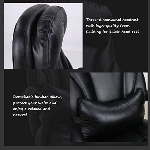 MU Computer Chair,Home Reclining Office Chair Boss Backrest Swivel Chair Study Seat Thick Cushion Adjustable Height Load Capacity 250Kg,Brown,70