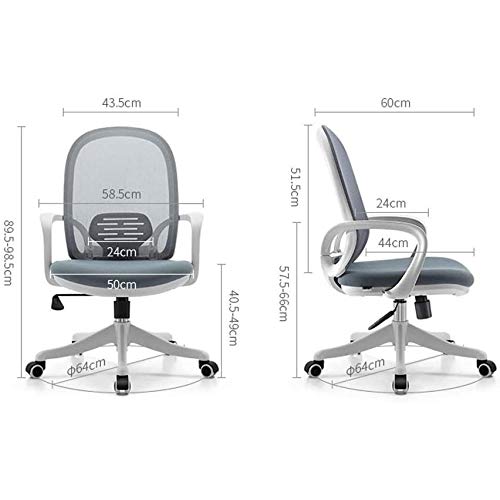 LXXSH 2020 design All mesh full Fabric multifunctional comfortable Ergonomic Office Chair (Color : Argento)
