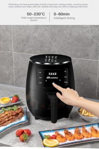 EA ARENA Air Fryer 4.5L, Oil Free Air Fryer Oven with Nonstick Removable Basket, 4Presets, One-Touch Digital Screen, Rapid Air Circulation, Keep