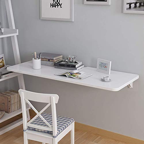 MYYINGELE Foldable Wall Mounted Laptop Table Fold Down Dining Table for Small Space Wood Home Office Computer Desk, Black, 80 * 40cm/31 * 16in