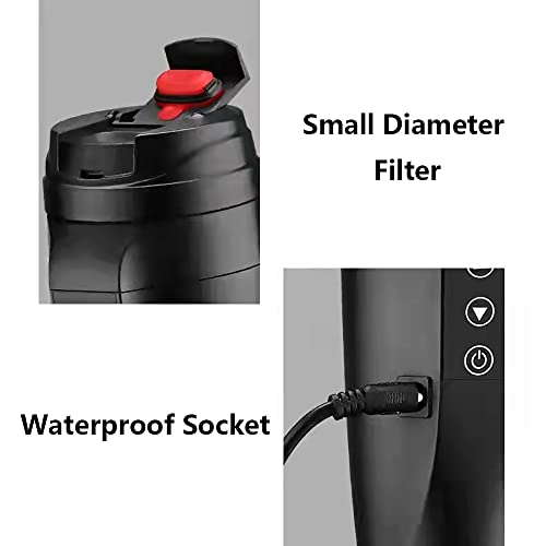 Baceyong 12V/24V 450ML Stainless Steel Car Electric Tea Kettle, Portable Travel Thermos Heating Cup, Cooking for Coffee Milk Tea Water Drink, Whi