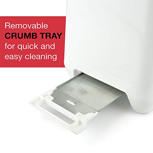 Kitchen Perfected® 2 Slice Extra Wide Slot Toaster - 750W - 7 Browning Levels - High Lift Eject Function - Removable Crumb Tray - E2020WH - White