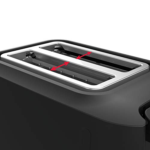 Tefal Black 2 Slot Toaster with Magnetic Clips, Large Controls, 7 Browning Levels, Removable Crumb Tray, Raise Function TT533811