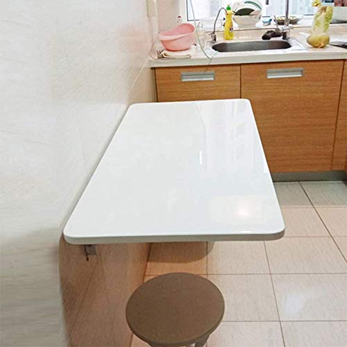 LUNEZY Wall-Mounted Folding Table, Drop Leaf Table For Small Spaces, Solid Wood Dining Table Computer Desk For Office Home Kitchen,120 * 30cm/47