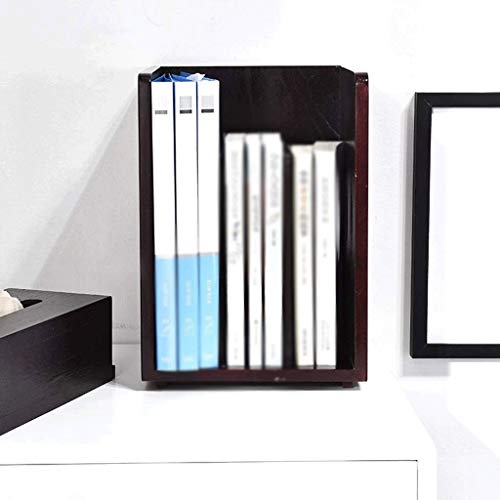 NXYJD File Racks Simple Desk Organizer for Office and Home, Desk Tidy Wood Bookshelf, Desktop Bookshelf Counter Top Bookcase for Book