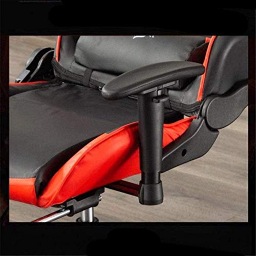 HJW Game Chair Racing Chair Office Chair Home Chair Ergonomic High Back Computer Chair Adjustable Chair Armchair,White,119-125X51X47Cm