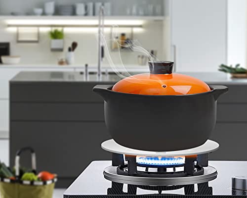 Heat Conduction Plate for Gas Stove,Heat Diffuser Stainless Steel Induction Adapter Plate Removable Handle, Coffee Milk Cookware Induction Hob He