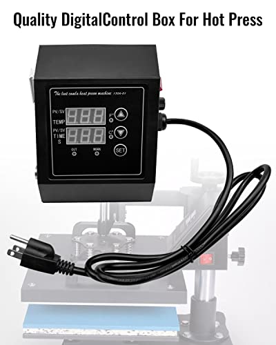 Heat Press Machine Control Box, Double Hole Digital Box LED Controller for 12 x 15Inch K-Type Heat Press Machine, Heat Transfer Sublimation Print