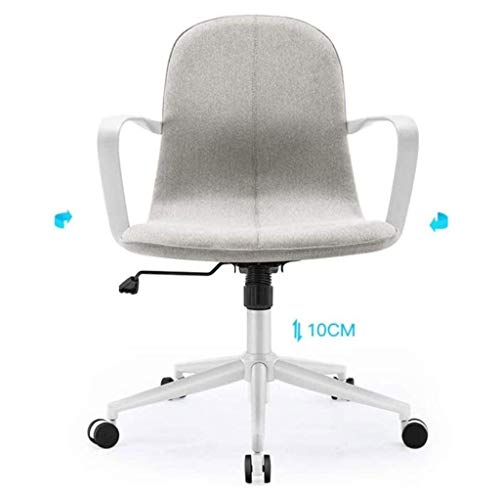 TJLSS Desk Task Computer Chair Modern Fabric Low Back Office Chair with Adjustable Height, for Reception Dinning Conference Room