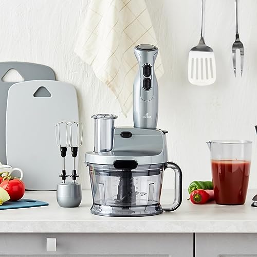 Karaca Pro-Multimax Food Processor, 2000W, Food Chopper, Blender, Mixer, Ice Crushing, Nonslip Stand, Large Capacity, Cake Mixer, Chopping, Whisk