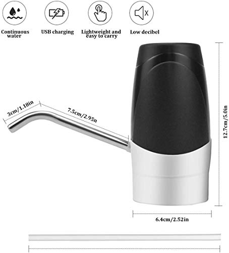 Pinsheng Water Pump Dispenser Suitable for Universal 2-5 Gallons Bottle, Rechargeable Battery USB Charging Automatic Drinking Water Pump Portable