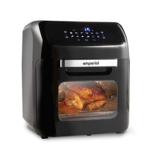 Emperial 12L Air Fryer Oven 1800W with Rotisserie, Dehydrator, Digital Display, Timer, 12 Pre-Set Modes and Adjustable Temperature Control for He