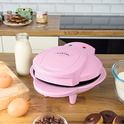 Global Gizmos 35580 Mini Doughnut Maker/Easy Clean Non-Stick Plates/Cool Touch Handle/Makes 7 Mini Donuts/Unique Thermostatic Design Prevents Ove