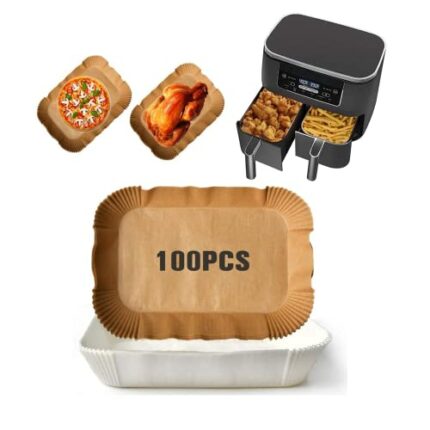 100PCS Air Fryer Paper Liners for Ninja Dual Air Fryer, 8.7inch Air Fryer Liners, Oil-Proof Water-Proof Airfryer Parchment Liners for Ninja, Acce