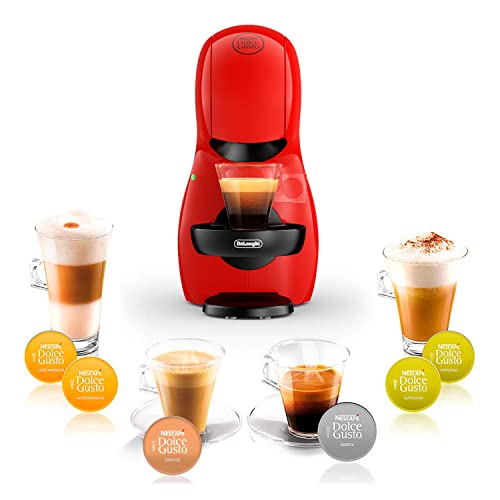 Nescafé Dolce Gusto DeLonghi Piccolo XS Pod Capsule Coffee Machine, Espresso, Cappuccino and more, EDG210.R,0.8 liters, Red and Black EDG 210.R