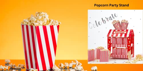 Temas Popcorn Party Stand | Easy To Assemble | Movie Night | Birthday Party | 12x Popcorn Bags