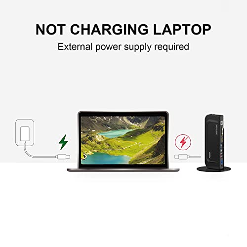 WAVLINK USB 3.0 / USB C Universal Dual Display Docking Station Support HDMI and DVI/VGA/HDMI with 6 USB Ports,Gigabit Ethernet and Audio Jack for