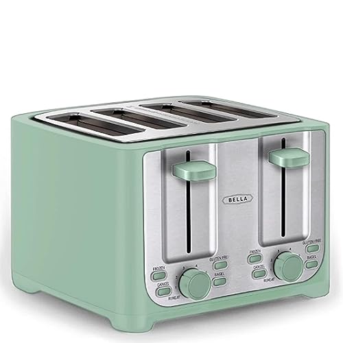 BELLA 2 Slice toaster, Stainless Steel and Sage