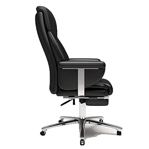MU Swivel Chair Boss Chair, Ergonomic Executive Office Chair, Leather Large Capacity Swivel Height Adjustable Thick Padding, Suitable for Home an