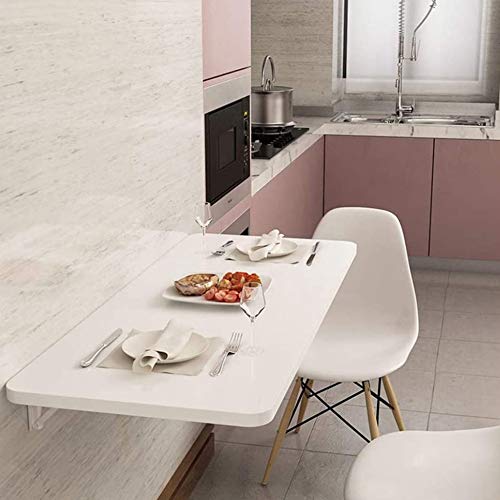 LUNEZY Compact Computer Desk, White, Kitchen Heavy Duty Fold Down Dining Table, Study Writing Table Workstation For Home Office,70cm*40cm/28 * 16