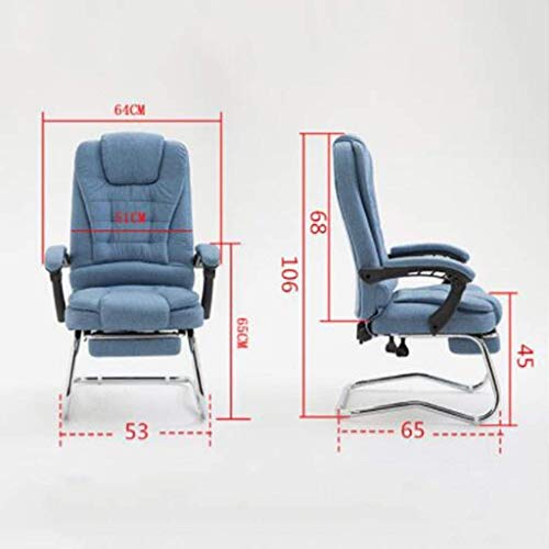 Mu Computer Chair,Home Modern Office Chair Reclining Back Boss Chair Leisure Lift Fabric Swivel Chair Loading 200Kg,Blue,53 * 65 * 106Cm