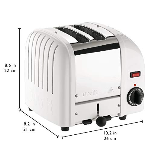 Dualit Classic 2 Slice Vario Toaster| Stainless Steel, Hand Built in the UK| Replaceable ProHeat Elements| Heat Two or Four Slots, Defrost Bread,
