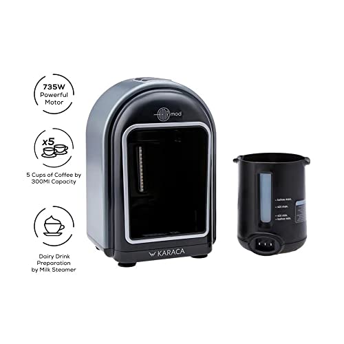 KARACA Hatir Mod Turkish Coffee Machine and Milk Steamer, Automatic One-Button Turkish Coffee Brewing Pot, Serve 5 Cups of Turkish Coffee at One-