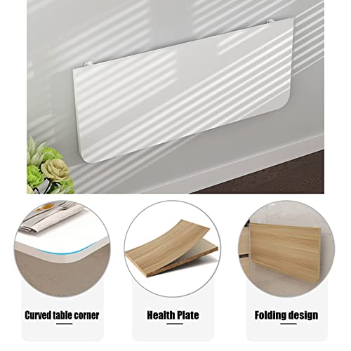 KUKIXO Wall Mounted Folding Table,Folding Wall Mounted Desk, Space Saving Fold Down Floating Desk for Study, Drop Leaf Tables for Small Spaces Of