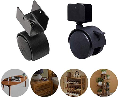 GTYT 5pcs U-Shaped Swivel Castor Wheel, 2in Furniture Casters With Brakes,Replacement Shoe Rack/Castor Wheels,Protect Your Floor, Nylon