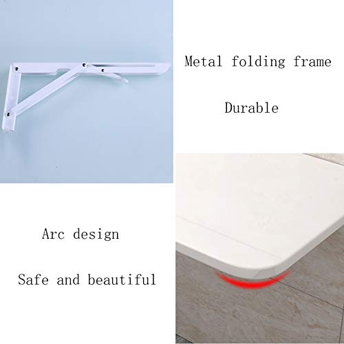 OUYOXI Wall Mounted Folding Table - Small Fold Down Computer Desk Space Saving Perfect Addition to Home Office/Laundry (Color : White, Size : 70x