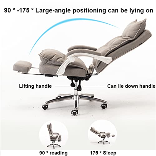 JHKZUDG High Back Office Chair with Armrest And Footrest, Gaming Recliner Chair, Executive Office Fabric Chair, Ergonomic PC Chairs,Adjustable An