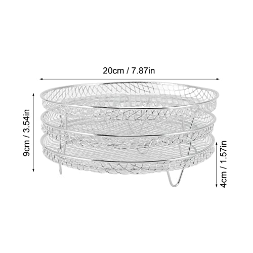 BAOFUYA 3Pcs Stainless Steel Air Fryer Dehydrator Racks,Air Dryer Dehydrator Racks Air Fryer Basket Racks Air Fryer Accessories for Kitchen Air f