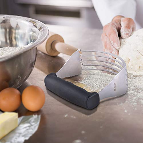 ORBLUE Stainless Steel Pastry Cutter - Sturdy 5 Blades Dough Blender for Baking, Pastry, Pizza Dough and Kitchen Mixer Blender